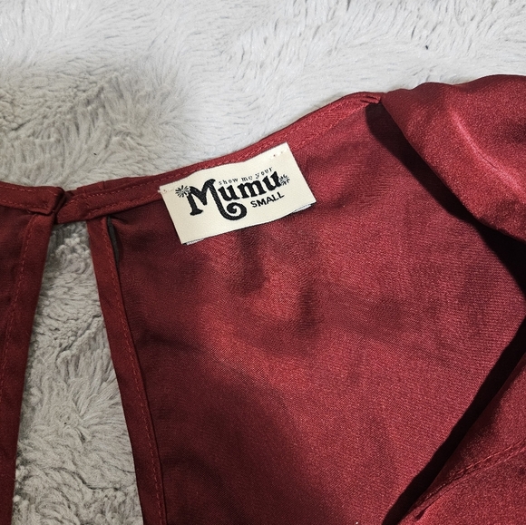 Show Me Your Mumu Deep Red Long Sleeve Romper Small - Picture 5 of 8